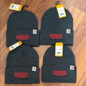 Carhartt Dark Gray Beanie with Red Stranger Things Logo